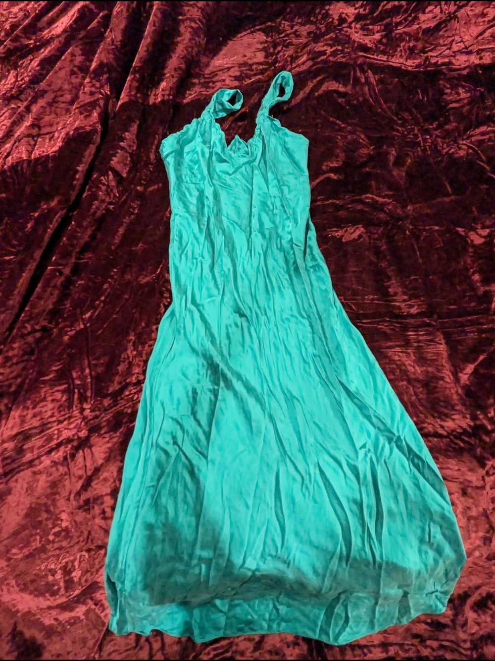Vintage Vanity Fair Teal Blue Women's Night Gown Lingerie Nordstrom Y2k